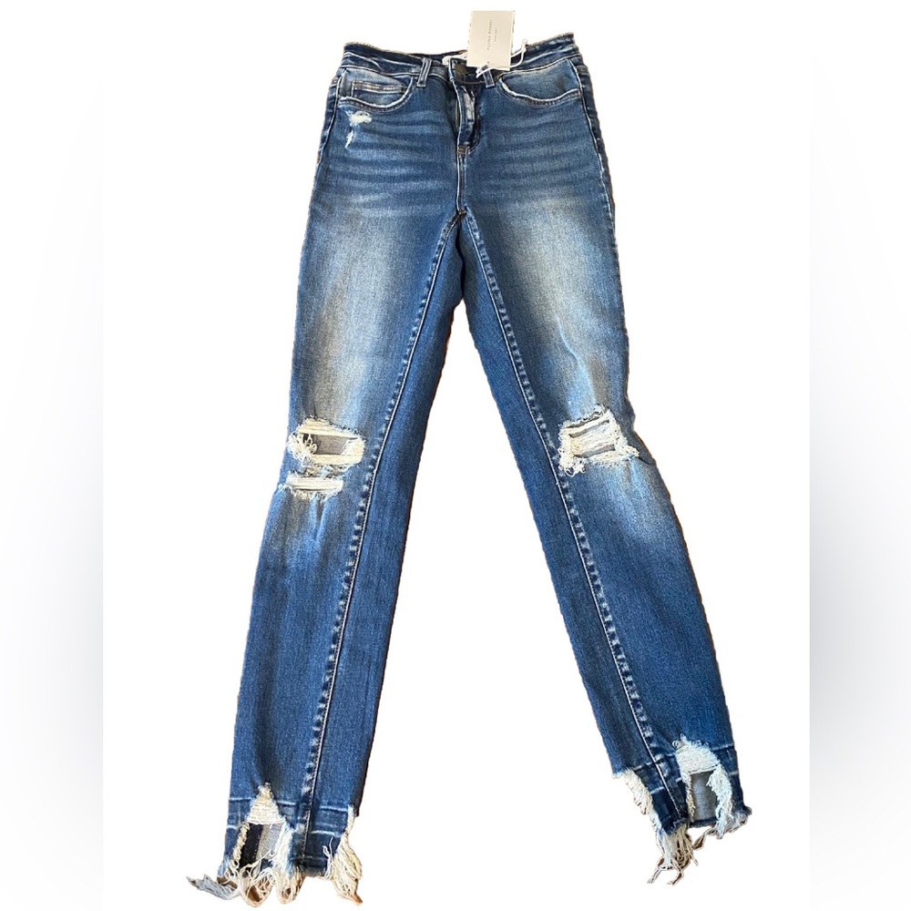 Flying Monkey Blue Distressed Ankle Jeans
